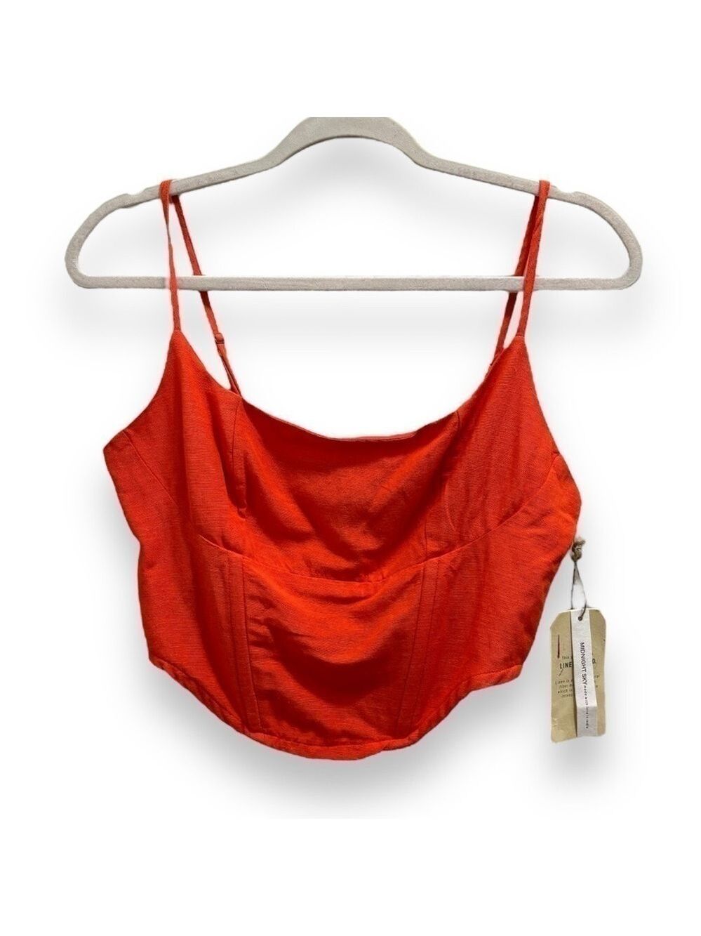 NWT Midnight sky Orange Bustier Corset Crop-top Large